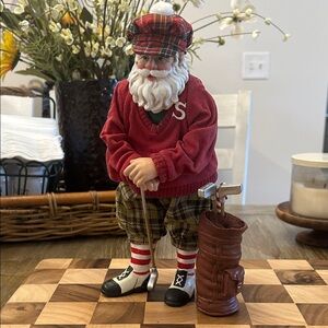 Golf Santa figurine excellent condition 10”inches tall